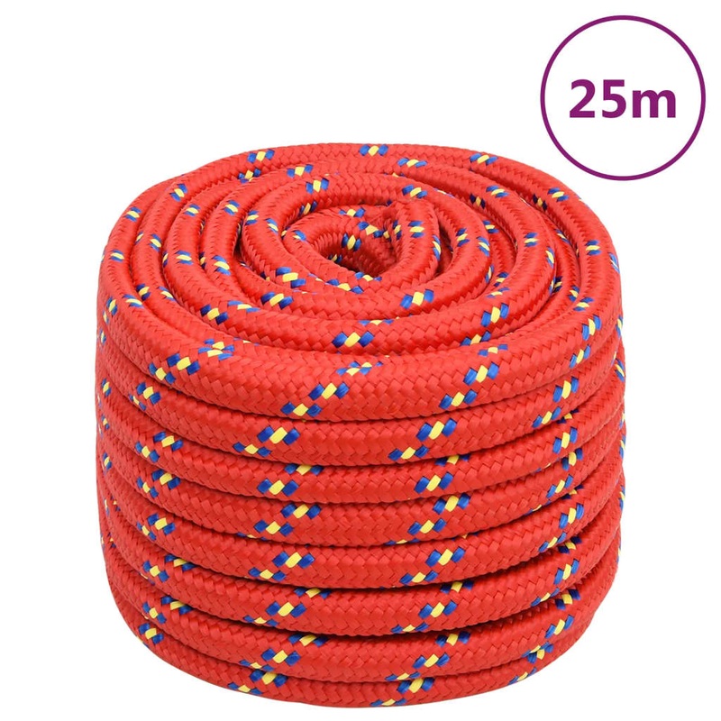 Berkfield Boat Rope Red 20 mm 25 m Polypropylene
