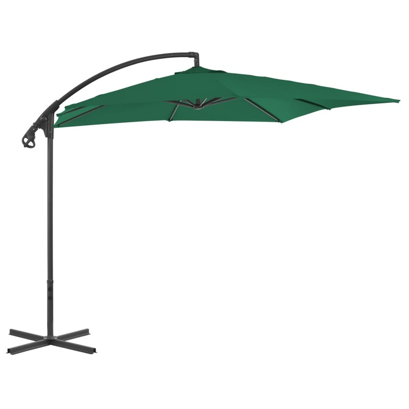 Berkfield Cantilever Umbrella with Steel Pole 250×250 cm Green
