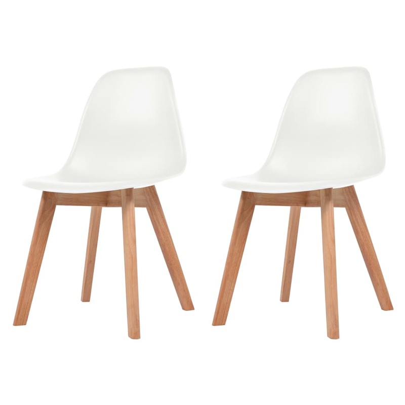 Berkfield Dining Chairs 2 pcs White Plastic