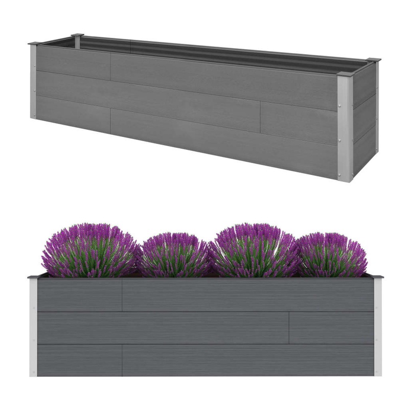 Berkfield Garden Raised Bed Grey 200x50x54 cm WPC
