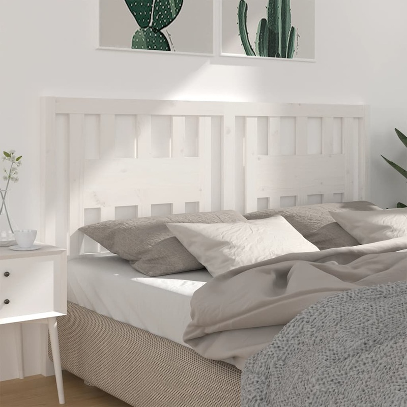 Berkfield Headboard White 126x4x100 cm Solid Wood Pine