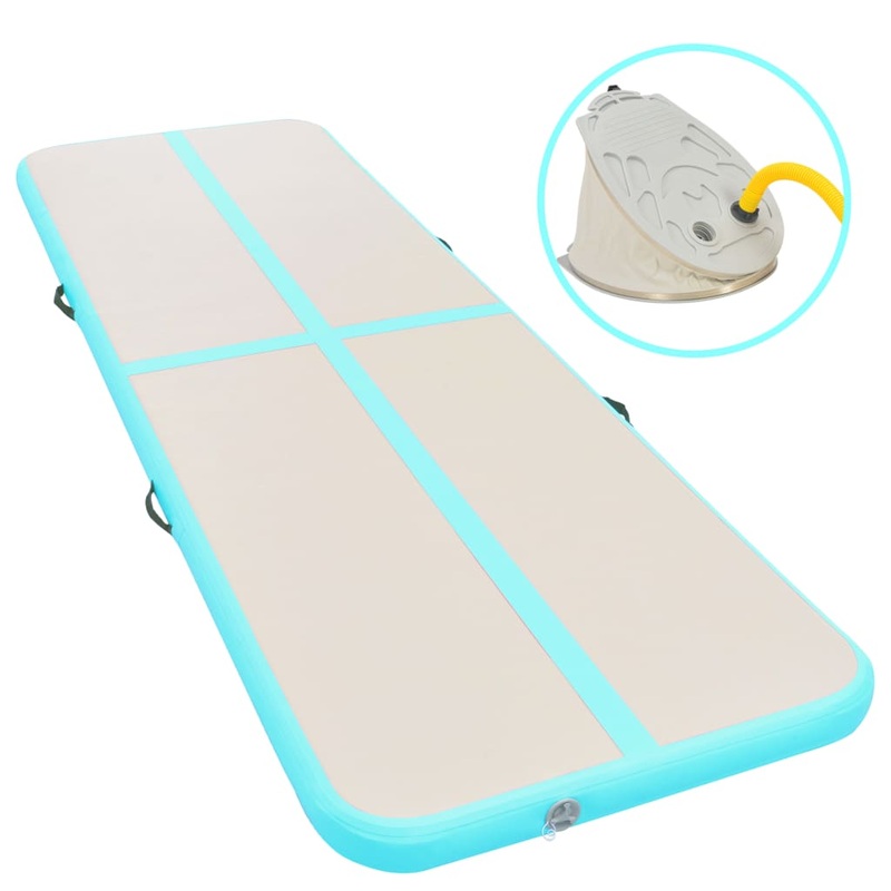 Berkfield Inflatable Gymnastics Mat with Pump 300x100x10 cm PVC Green