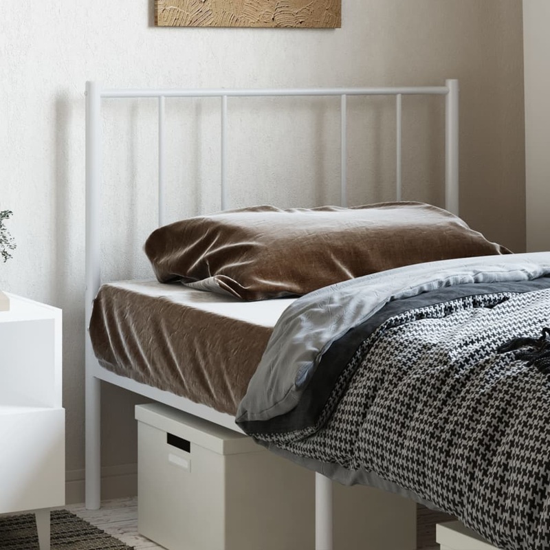 Berkfield Metal Headboard White 75 cm