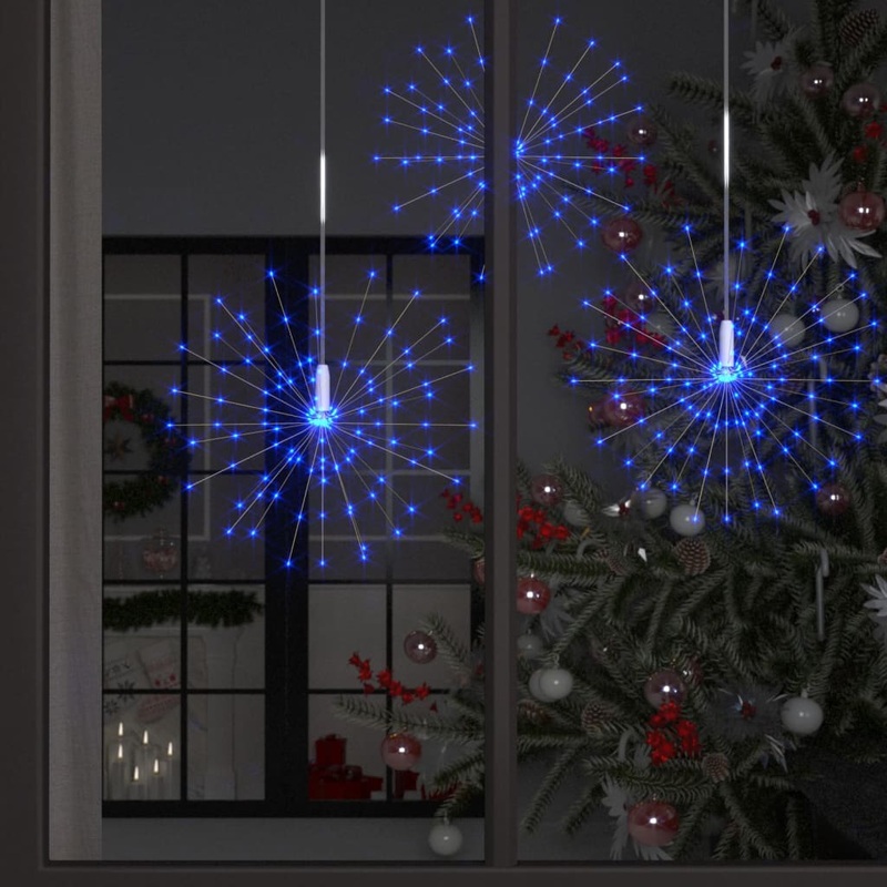 Berkfield Outdoor Christmas Firecrack Lights 10pcs Blue 20cm 1400 LEDs