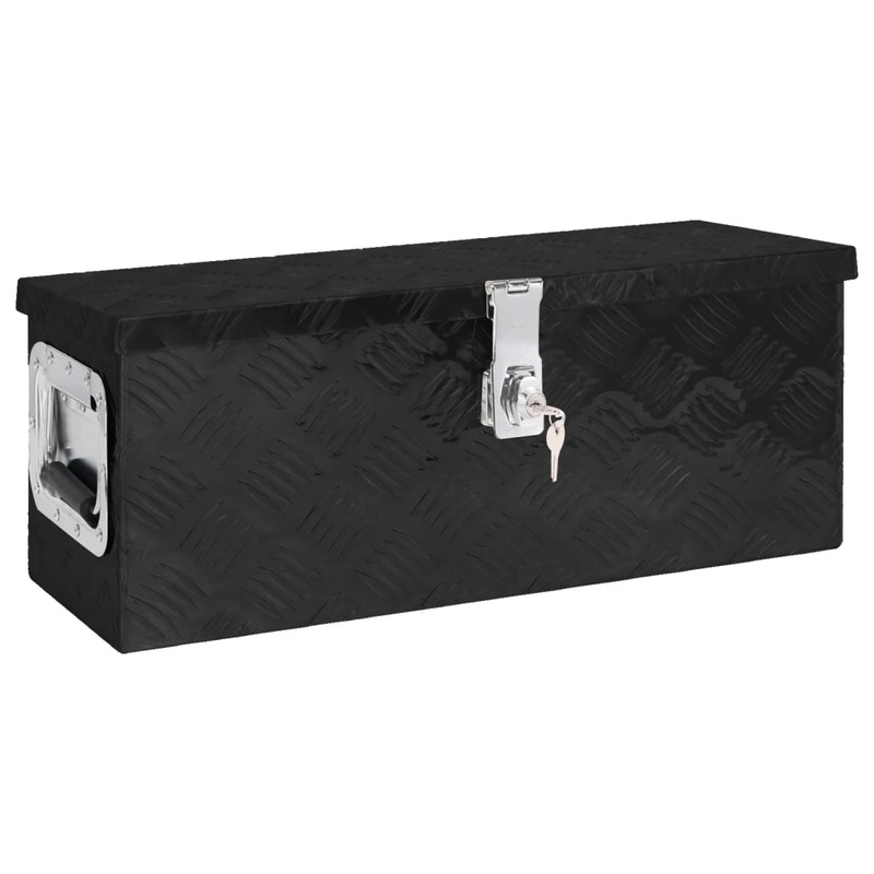 Berkfield Storage Box Black 60×23.5×23 cm Aluminium