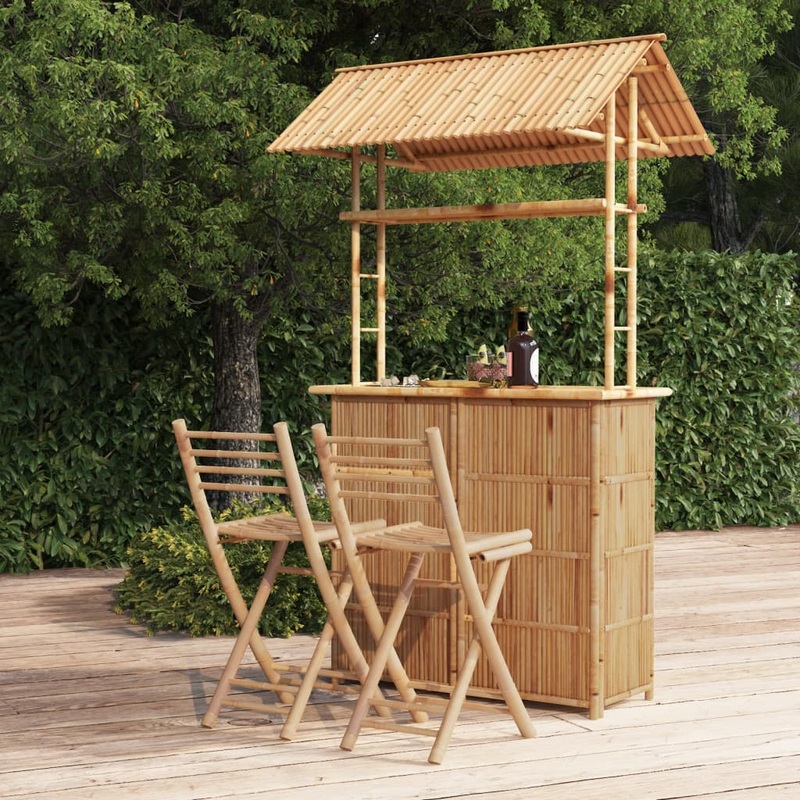 Berkfield 3 Piece Bar Set Bamboo