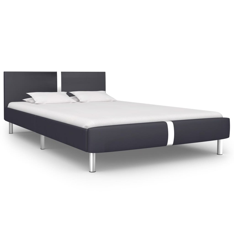 Berkfield Bed Frame Black Faux Leather 120×190 cm 4FT Small Double