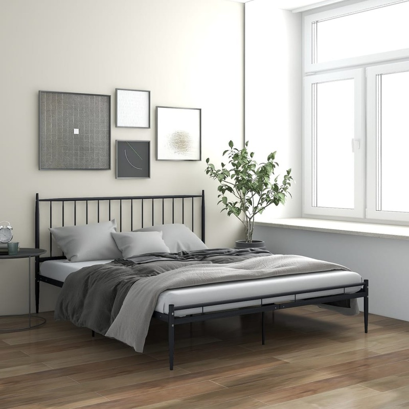 Berkfield Bed Frame Black Metal 160×200 cm