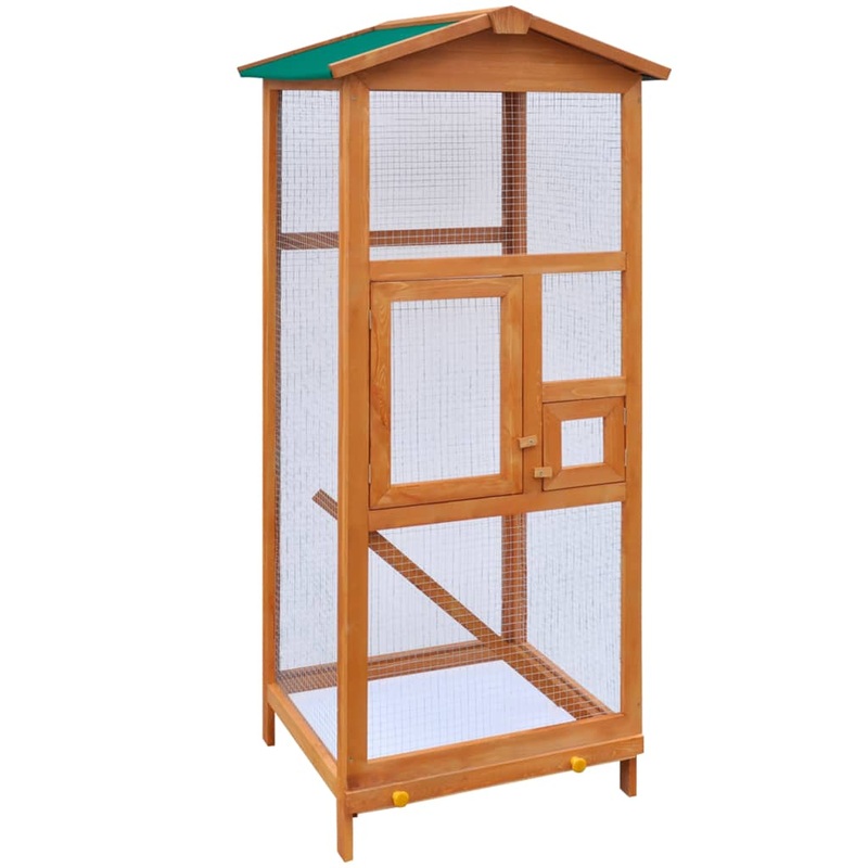 Berkfield Bird Cage Wood 65x63x165 cm