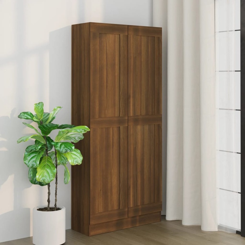 Berkfield Book Cabinet Brown Oak 82.5×30.5×185.5 cm Engineered Wood