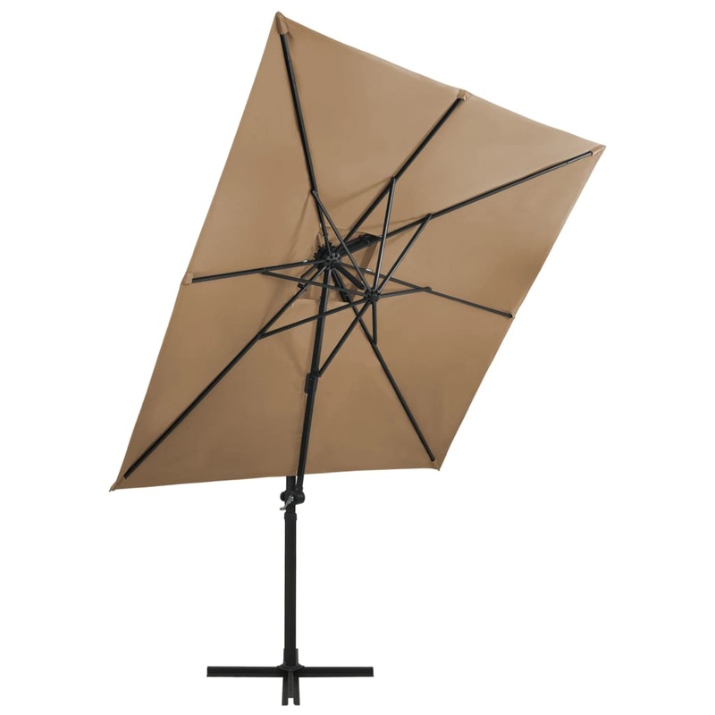 Berkfield Cantilever Umbrella with Double Top 250×250 cm Taupe