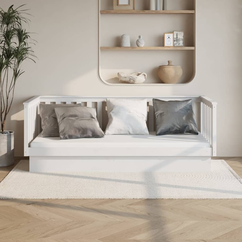 Berkfield Day Bed White 100×200 cm Solid Wood Pine