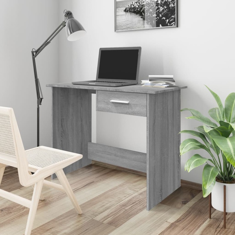 Berkfield Desk Grey Sonoma 100x50x76 cm Engineered Wood