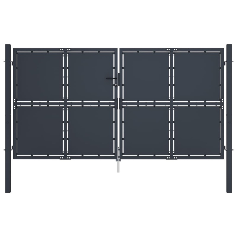 Berkfield Garden Gate Steel 300×175 cm Anthracite