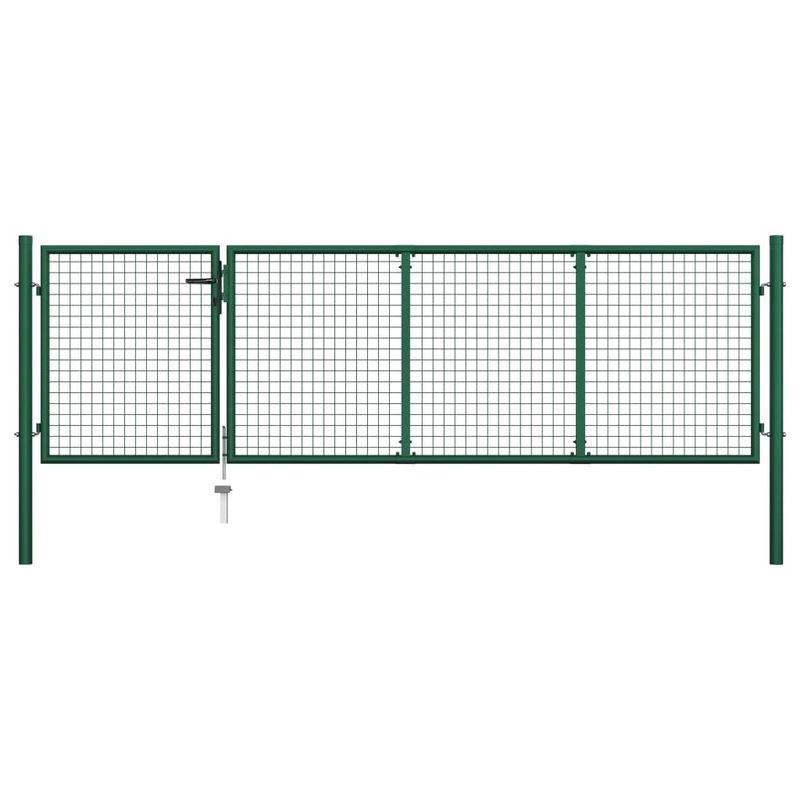 Berkfield Garden Gate Steel 350×100 cm Green