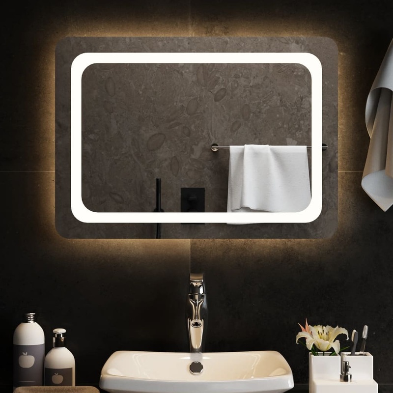 Berkfield LED Bathroom Mirror 70×50 cm