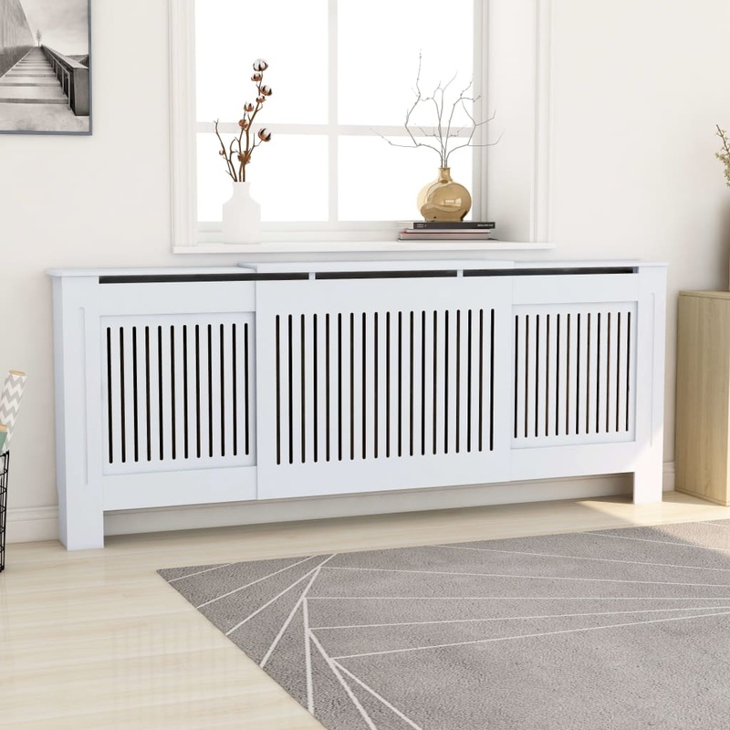 Berkfield MDF Radiator Cover White 205 cm