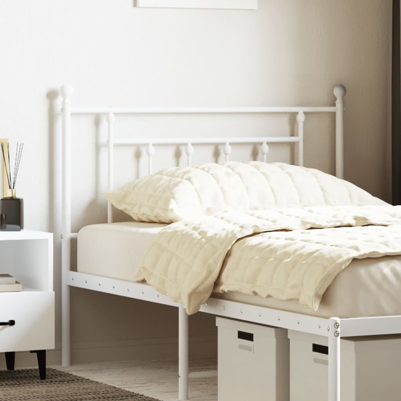 Berkfield Metal Headboard White 100 cm