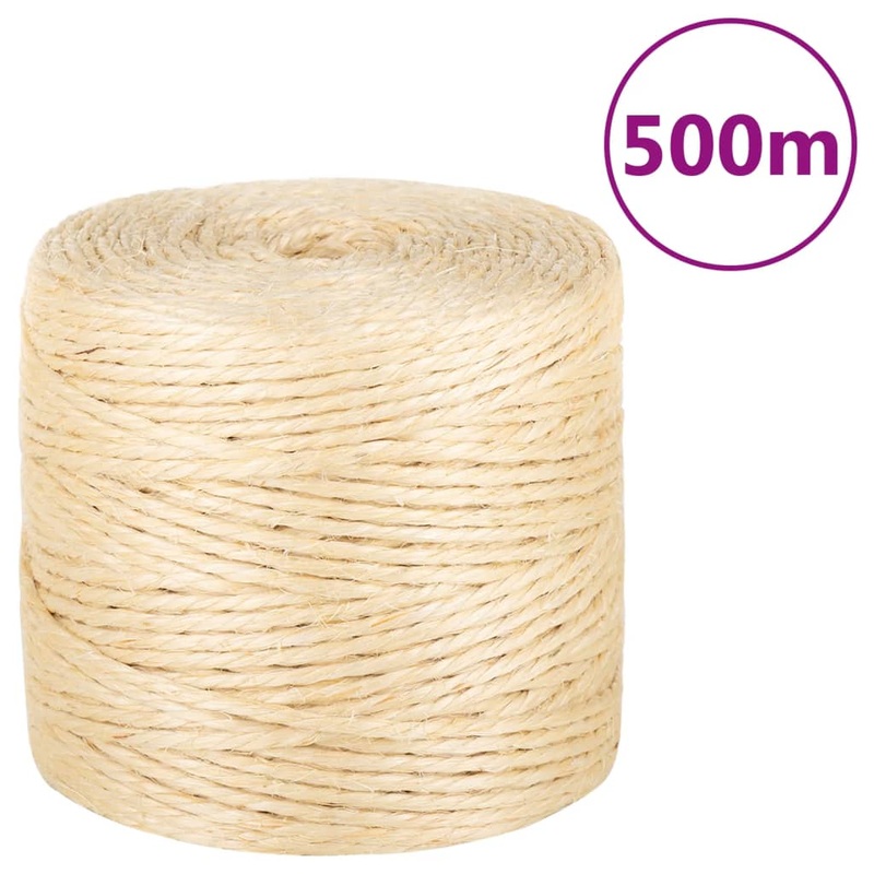 Berkfield Rope 100% Sisal 4 mm 500 m