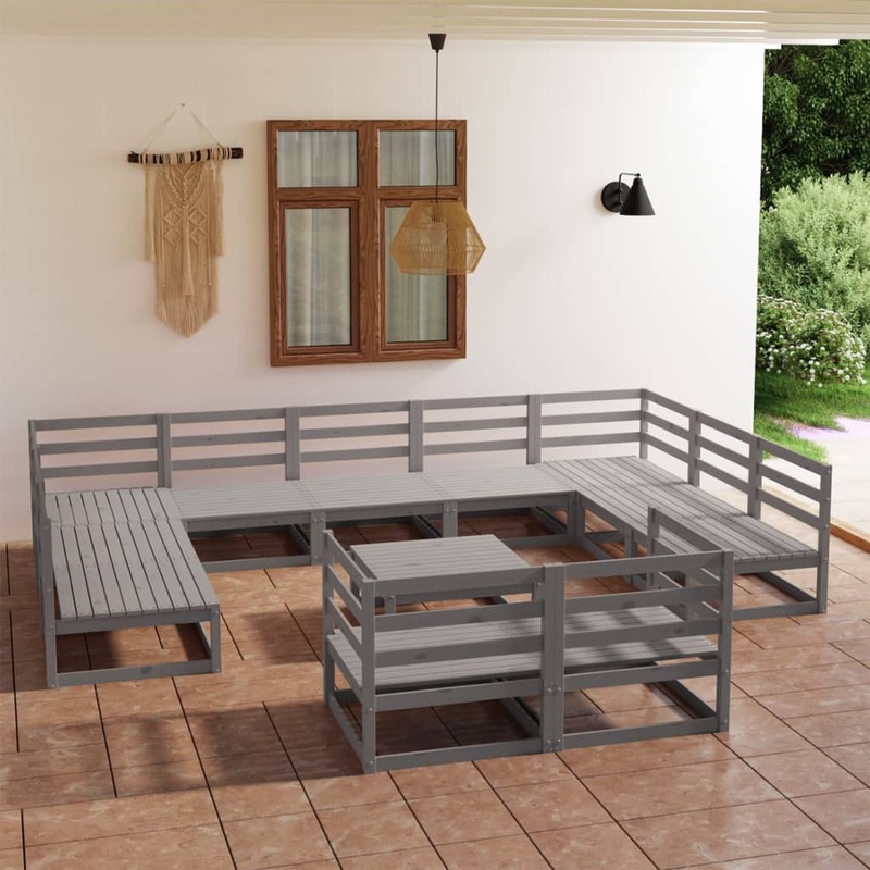 Berkfield 12 Piece Garden Lounge Set Solid Pinewood