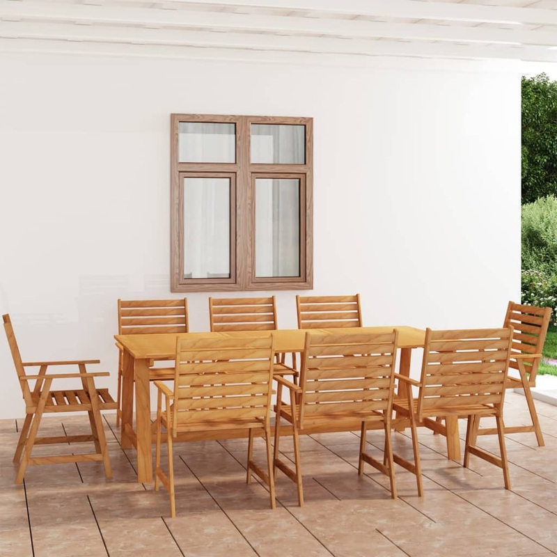 Berkfield 9 Piece Garden Dining Set Solid Acacia Wood