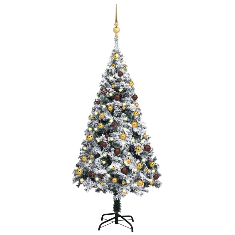 Berkfield Artificial Christmas Tree with LEDs&Ball Set Green 120 cm