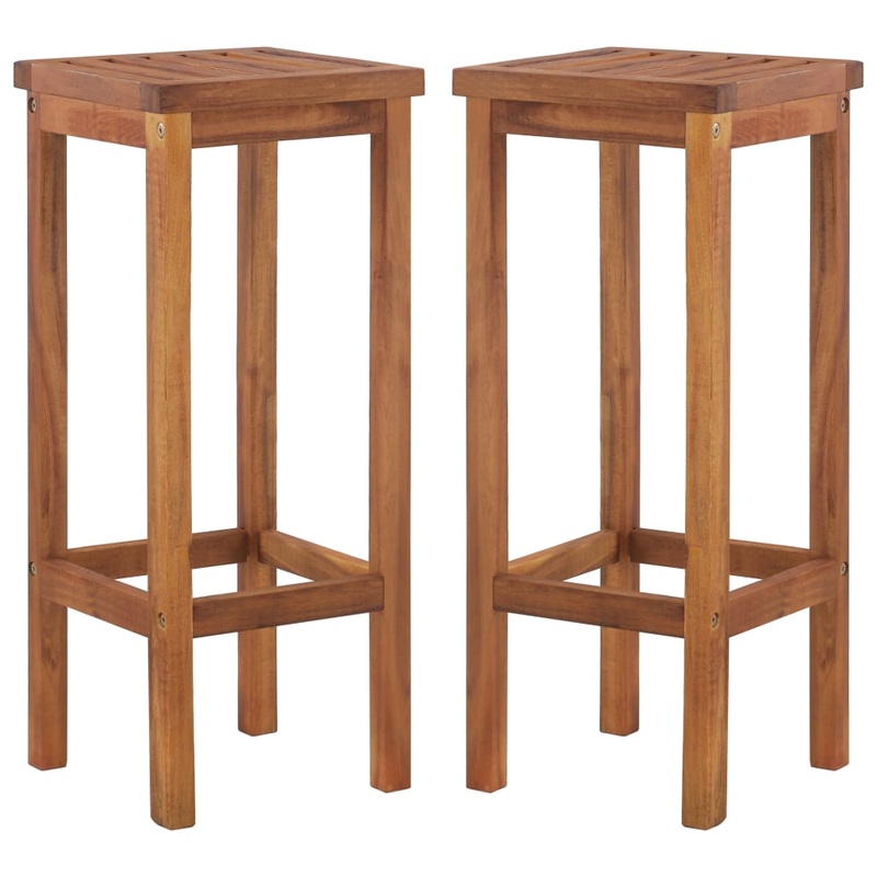 Berkfield Bar Chairs 2 pcs Solid Acacia Wood