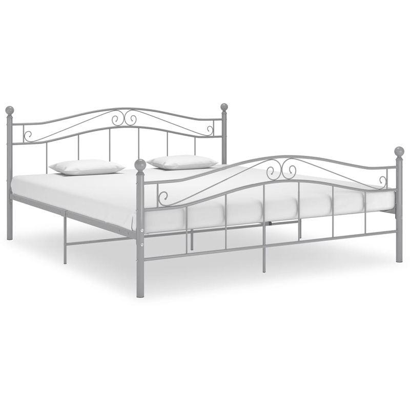 Berkfield Bed Frame Grey Metal 160×200 cm