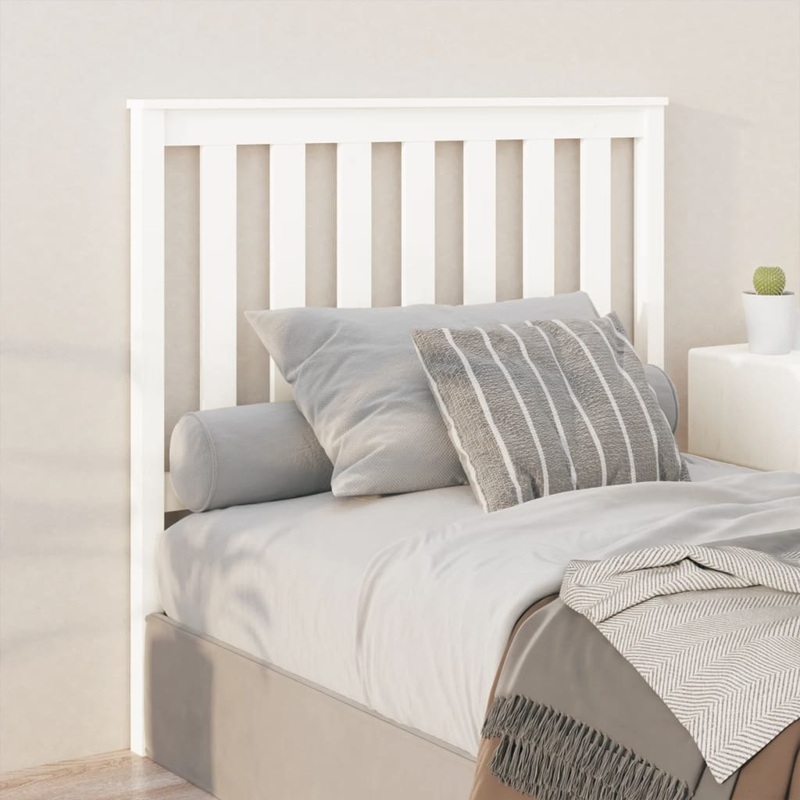Berkfield Bed Headboard White 106x6x101 cm Solid Wood Pine