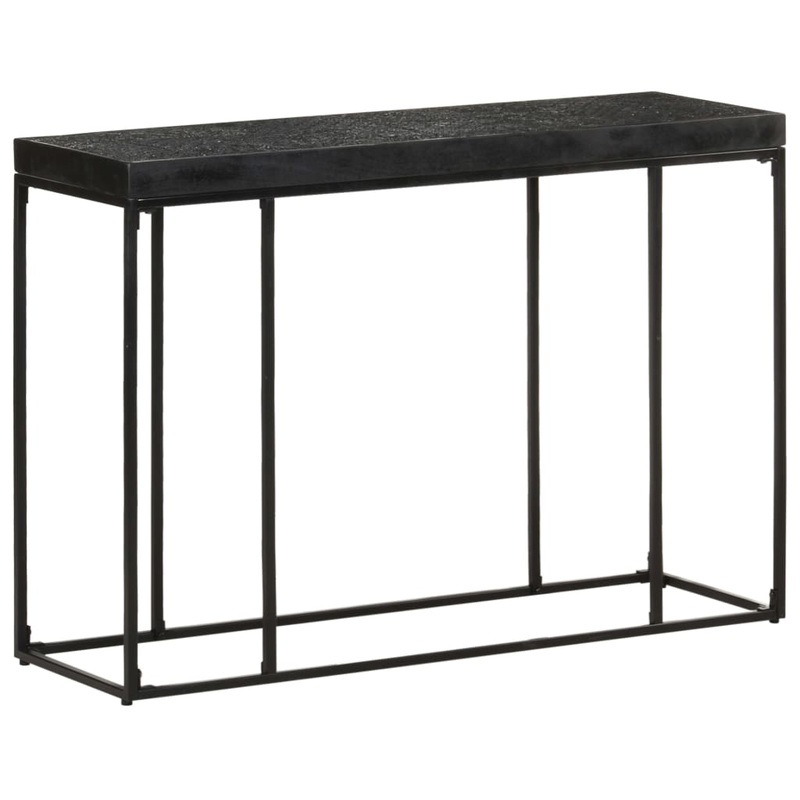 Berkfield Console Table Black 110x35x76 cm Solid Acacia and Mango Wood