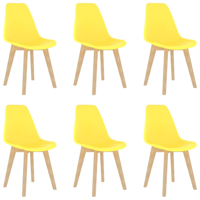 Berkfield Dining Chairs 6 pcs Yellow Plastic