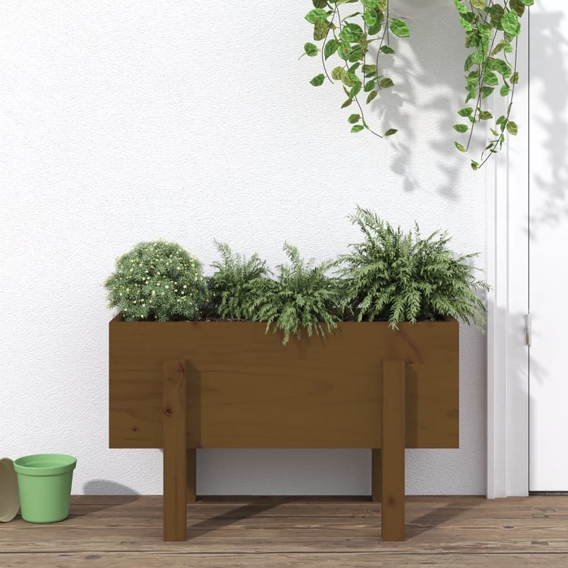 Berkfield Garden Planter Honey Brown 62x30x38 cm Solid Wood Pine