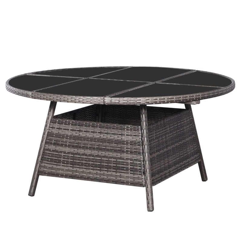 Berkfield Garden Table Grey 150×74 cm Poly Rattan