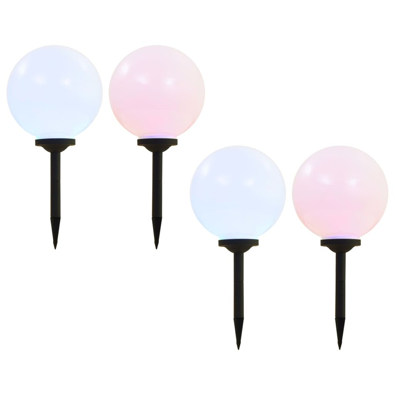 Berkfield Outdoor Solar Lamps 4 pcs LED Spherical 30 cm RGB