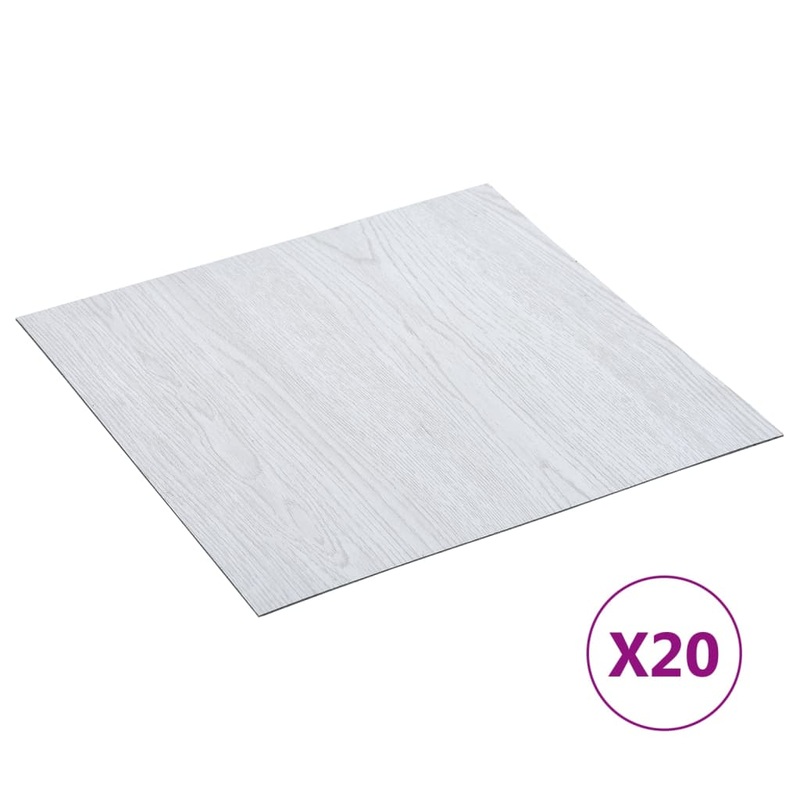 Berkfield Self-adhesive Flooring Planks 20 pcs PVC 1.86 m__ White
