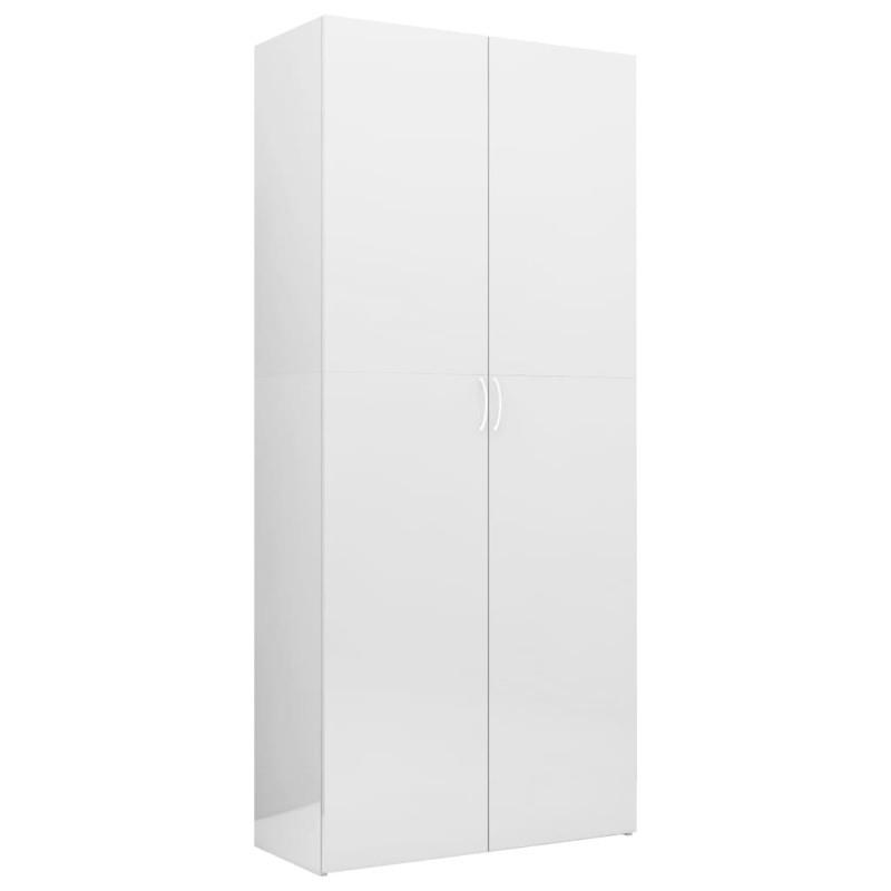 Berkfield Storage Cabinet High Gloss White 80×35.5×180 cm Engineered Wood