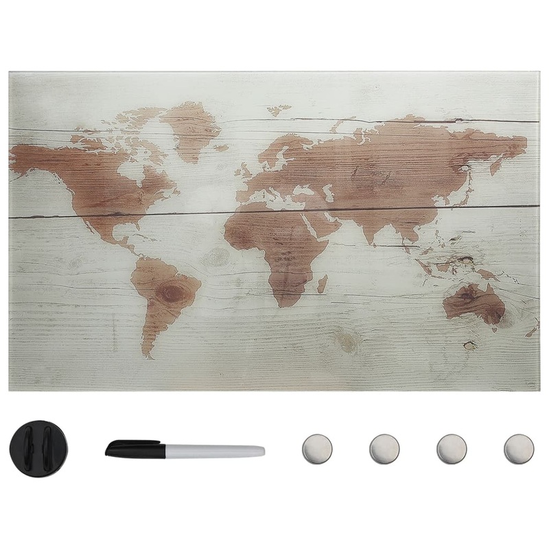 Berkfield Wall Mounted Magnetic Board Glass 100×60 cm