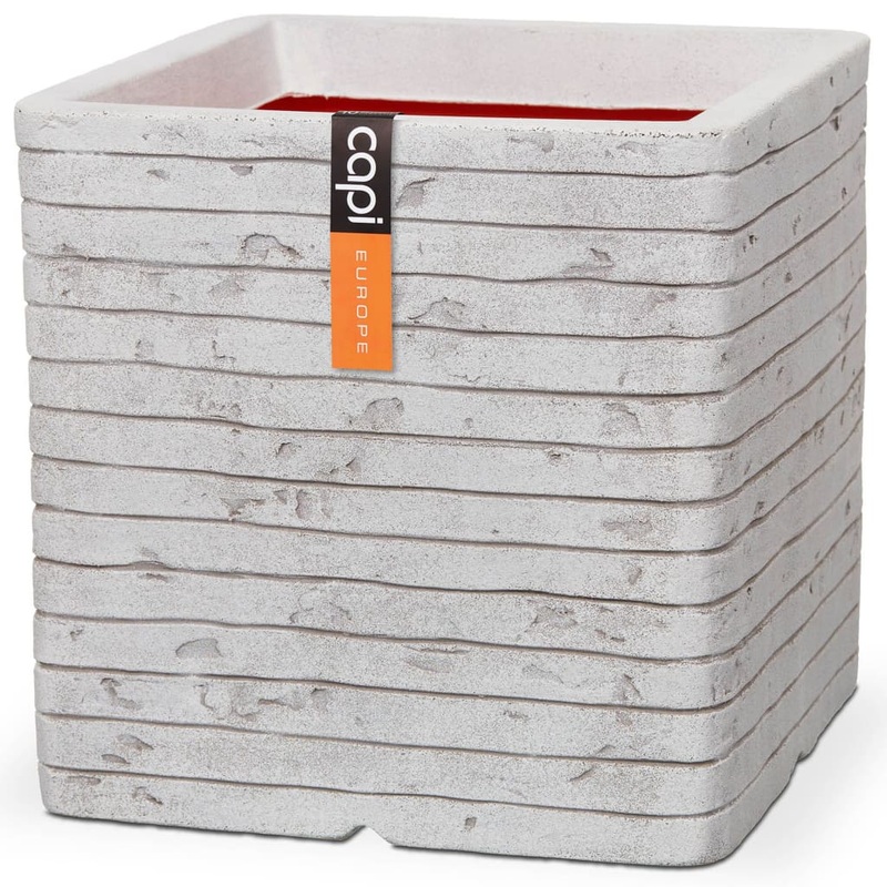 Capi Planter Nature Row Square 40×40 cm Ivory KRWI903