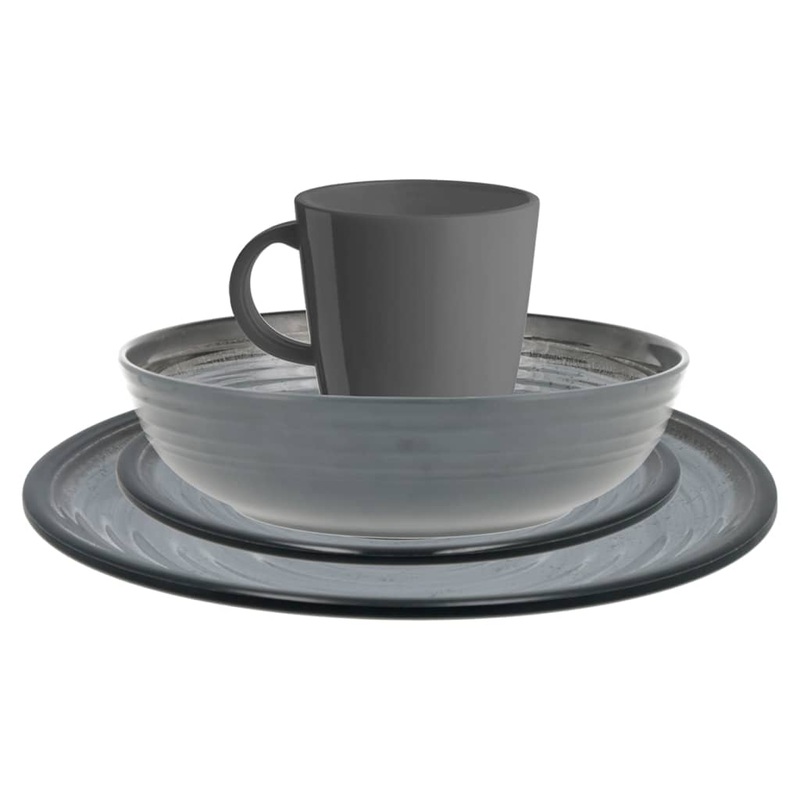 Travellife 16 Piece Luxury Dinnerware Set J_vea Dark Grey
