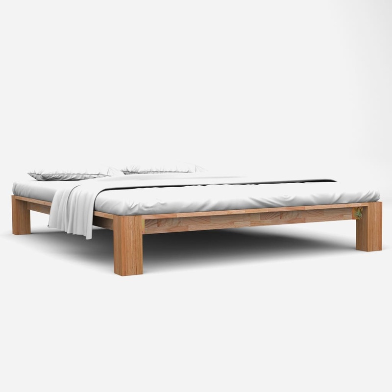 Berkfield Bed Frame Solid Oak Wood 160×200 cm