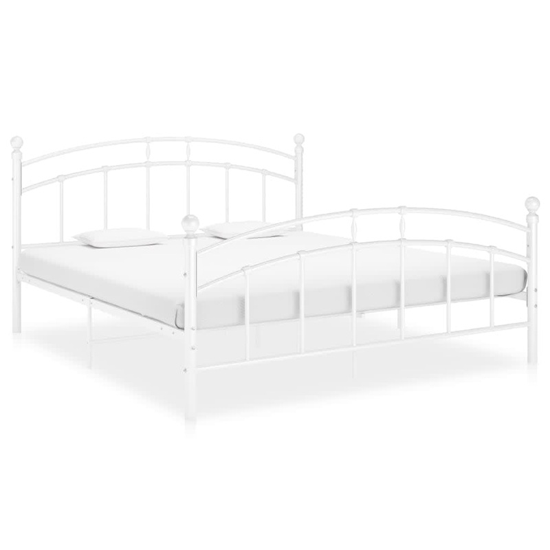 Berkfield Bed Frame White Metal 180×200 cm 6FT Super King
