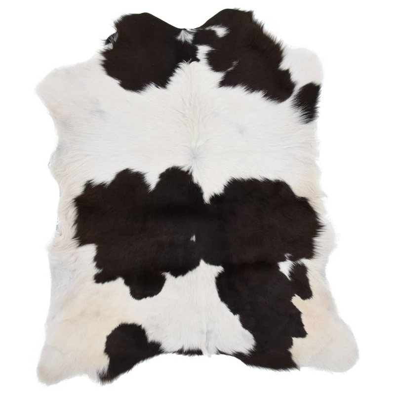 Berkfield Calfskin Mixed Black and White 70×100 cm