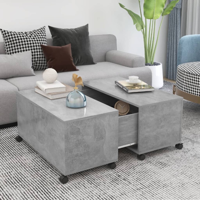 Berkfield Coffee Table Concrete Grey 75x75x38 cm Engineered Wood