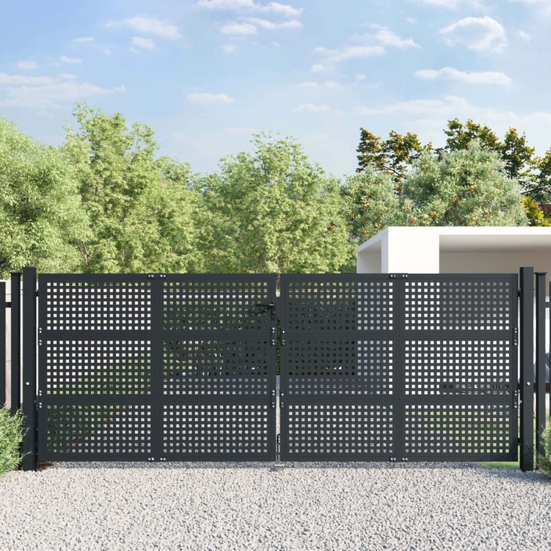 Berkfield Garden Gate Anthracite 400×175 cm Steel