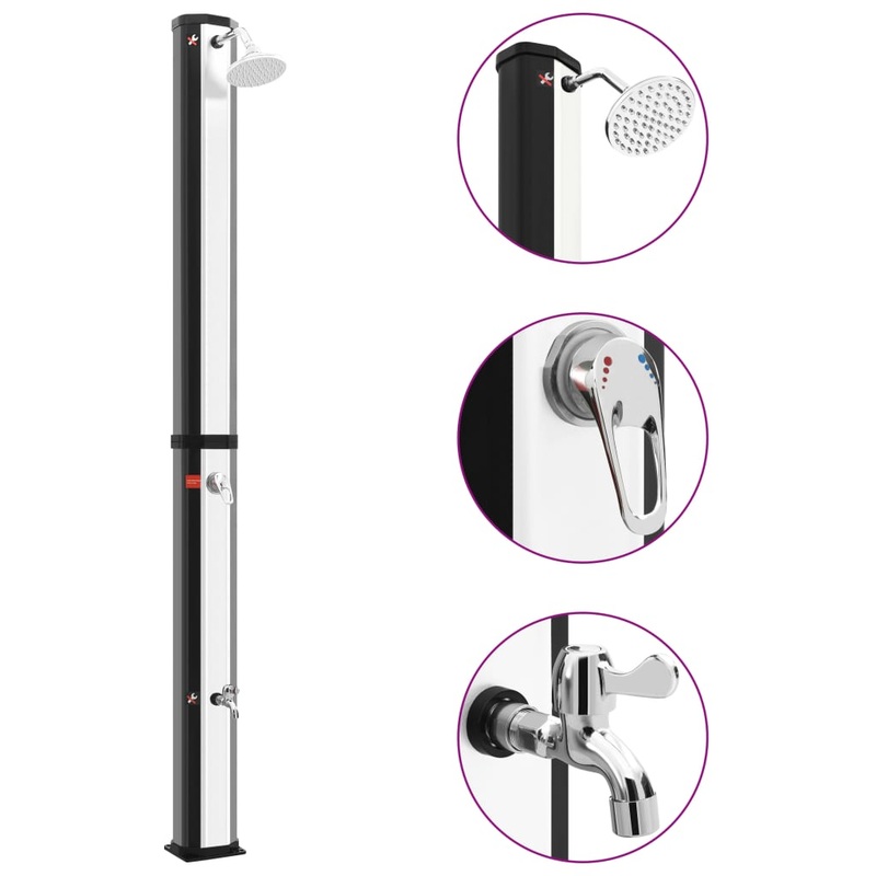 Berkfield Outdoor Solar Shower with Shower Head and Faucet 35 L