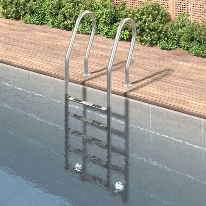 Berkfield Pool Ladder 54x38x211 cm 304 Stainless Steel