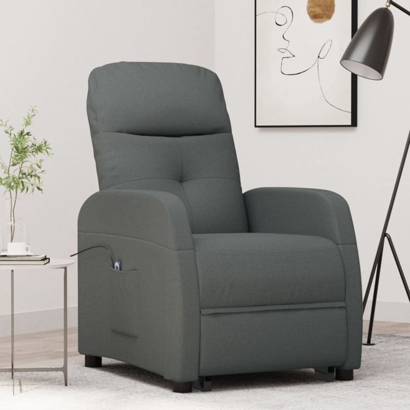 Berkfield Stand up Chair Dark Grey Fabric