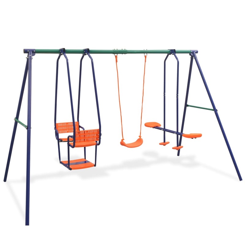Berkfield Swing Set with 5 Seats Orange