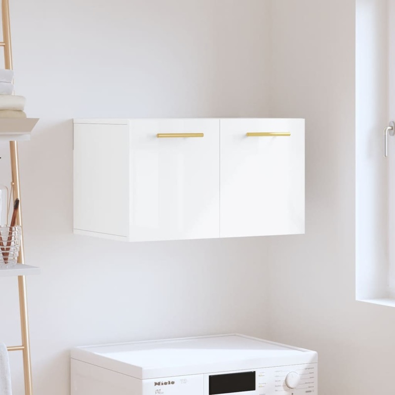 Berkfield Wall Cabinet High Gloss White 60×36.5×35 cm Engineered Wood