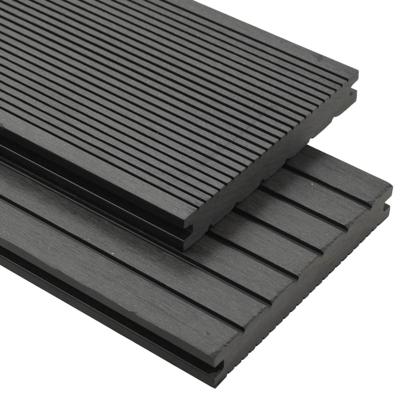 Berkfield WPC Solid Decking Boards with Accessories 10 m__ 2.2 m Grey